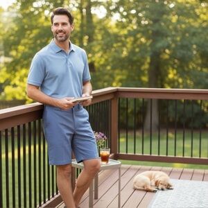 🩳 Haggar Men’s Blue Shorts – Classic Comfort & Everyday Style